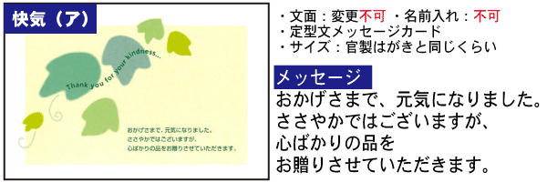 快気祝い・お見舞お返し用メッセージカード