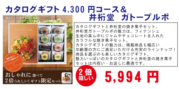 カタログギフト4,300円コース+井桁堂 ガトープルポ