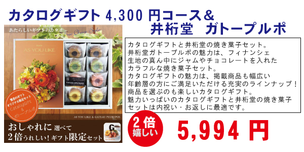 カタログギフト4,300円コース+井桁堂　ガトープルポ